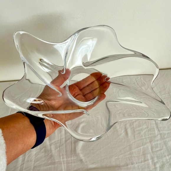 Daum France Vintage Signed Clear Crystal Glass Dish 12”x 10”x3” - Picture 6 of 14